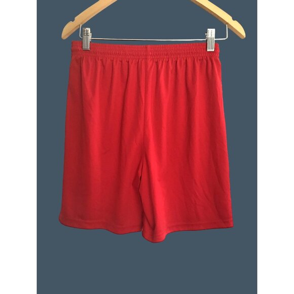 A4- BOY ELASTIC WAIST RED TRAINING SHORTS REGULAR FIT SIZE YOUTH X-LARGE (18-20) - Picture 2 of 7